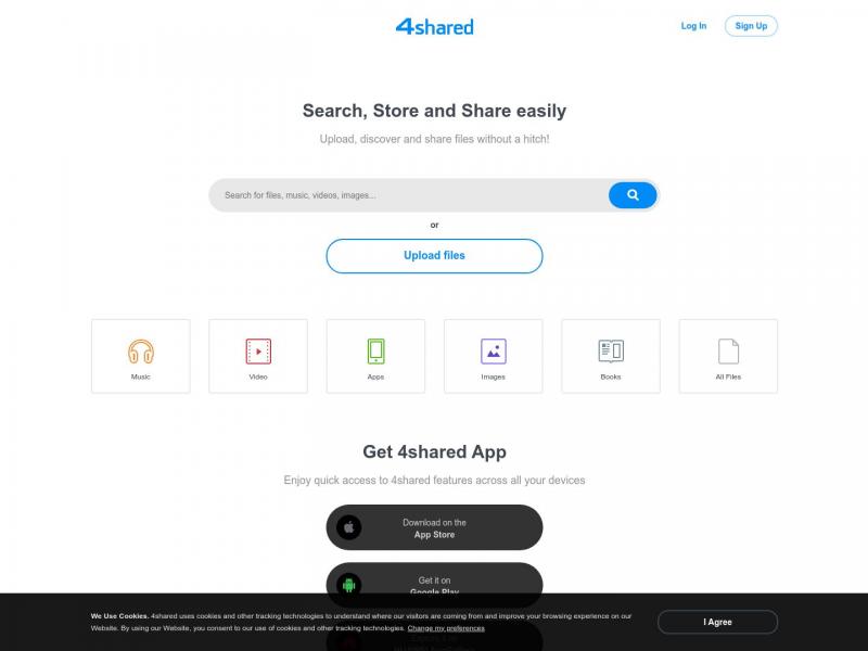 【4shared】轻松上传、搜索、储存、分享文件<b>※</b>2024年09月25日网站截图