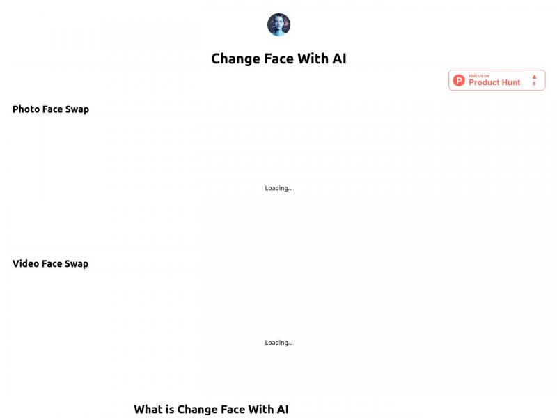 【Change Face】用AI人工智能换人物头像<b>※</b>2024年01月14日网站截图