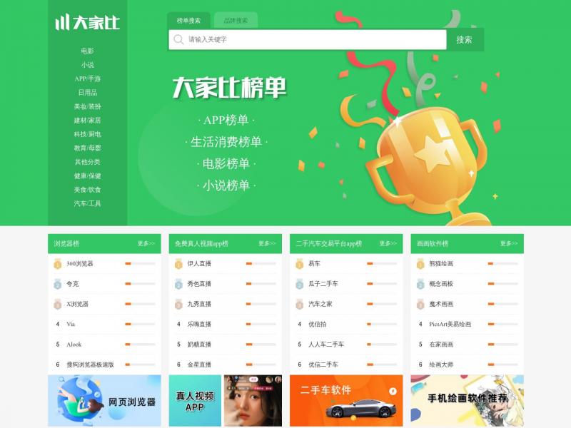 【大家比】大家比精选APP，小说，生活消费，电影榜单<b>※</b>2024年04月08日网站截图