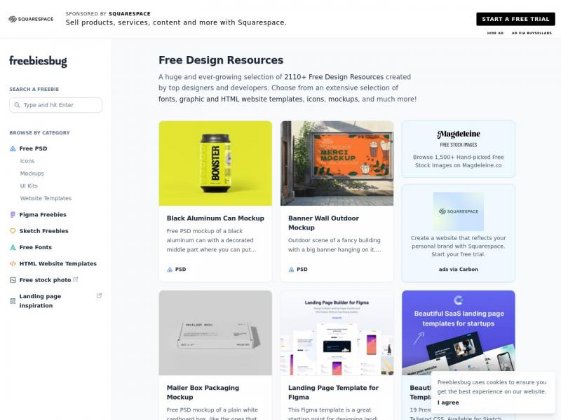 【Freebiesbug】Free Resources for Designers and Developers - Freebiesbug<b>※</b>2024年11月05日网站截图