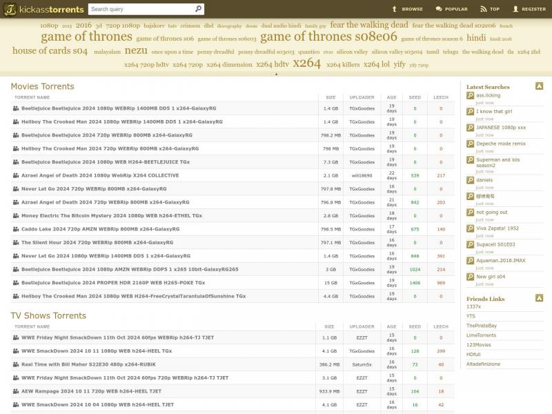 【KickassTorrents】KickassTorrents - Download torrent from Kickass Torrents<b>※</b>2024年11月03日网站截图