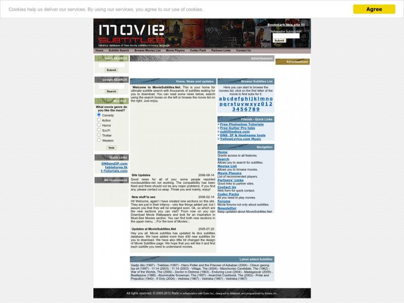 【MovieSubtitles】Welcome to your free movie subtitle database!-MovieSubtitles.net<b>※</b>2024年10月31日网站截图