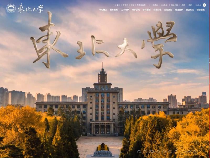 【东北大学】东北大学 - Northeastern University<b>※</b>2024年11月12日网站截图