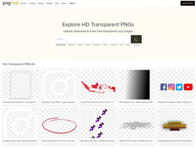 【PngFind】下载透明PNG资料的网站之一<b>※</b>2024年10月15日网站截图