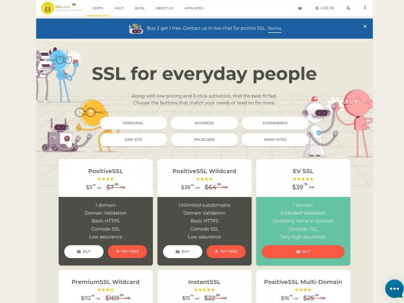 【SSLs.com】Cheap SSL Certificates at a bargain price - SSLs.com<b>※</b>2024年11月18日网站截图