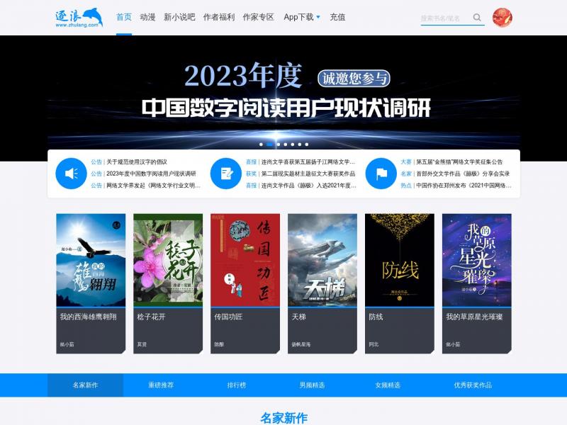 【逐浪网】逐浪网_连尚文学旗下网站<b>※</b>2024年10月13日网站截图